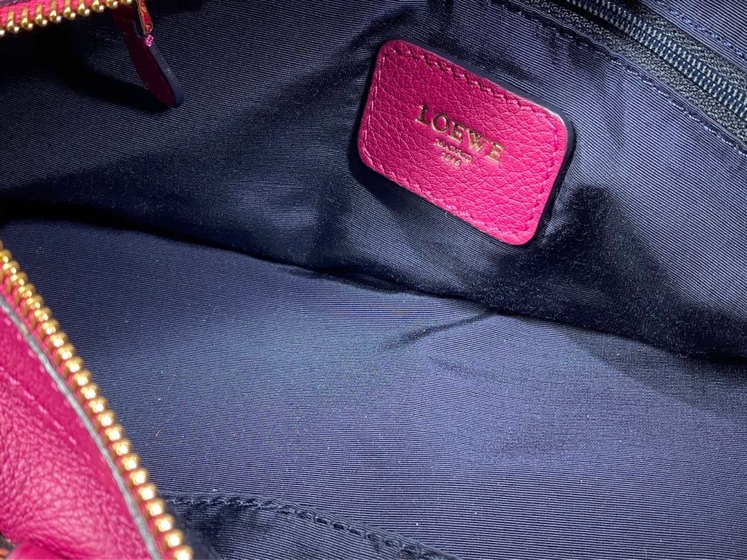 LOEWE ロエベ ハンドバッグ アメ レザー ピンクパープル