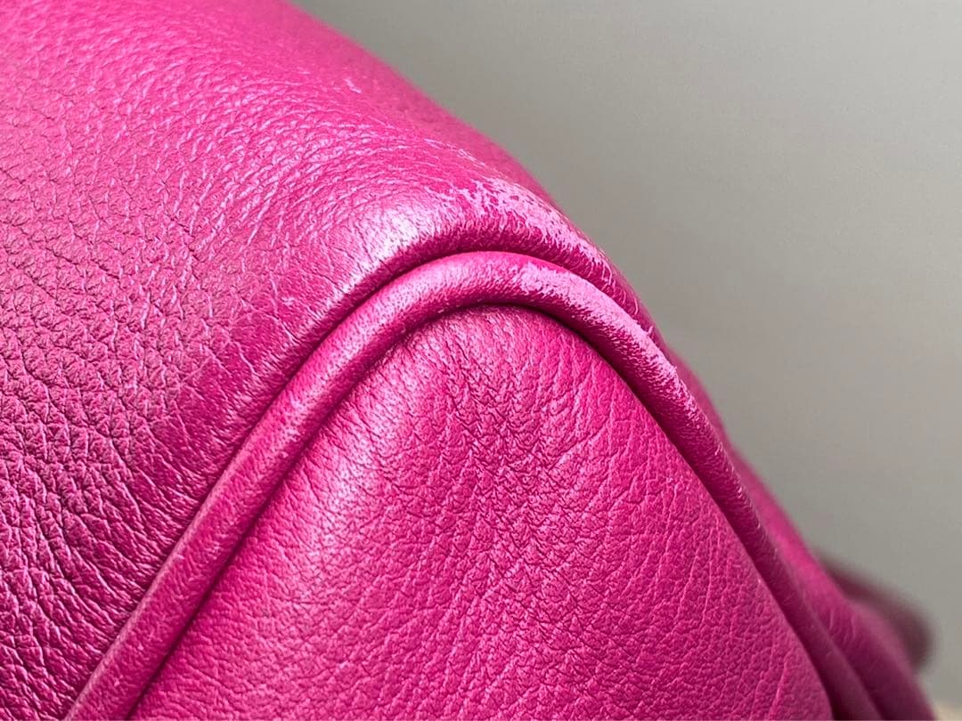 LOEWE ロエベ ハンドバッグ アメ レザー ピンクパープル