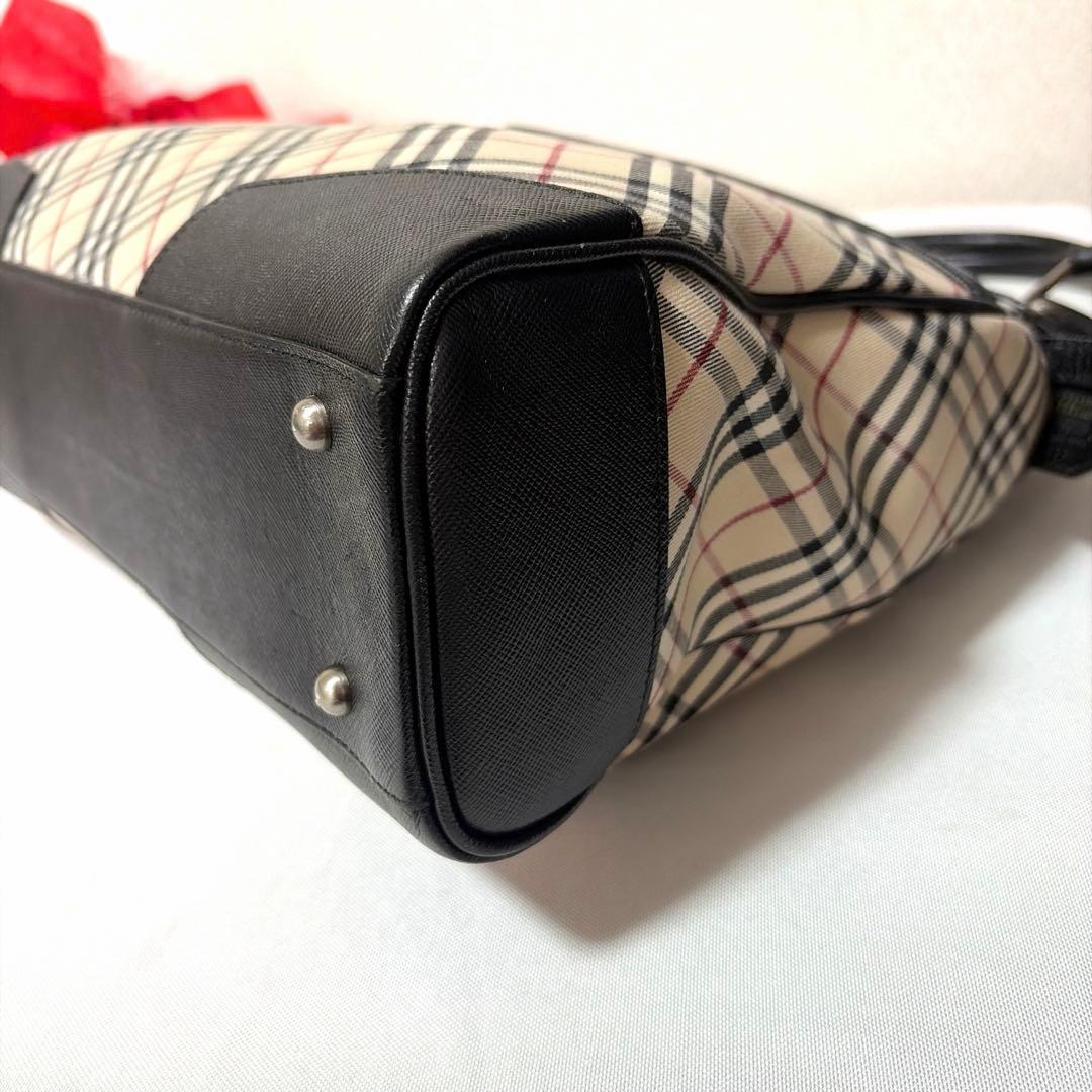 美品♡ BURBERRY バーバリー ノバチェック×レザー ハンドバッグ
