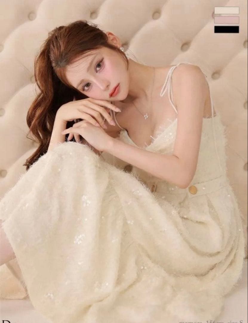 ローブドフルール スパンコールチュールフレア