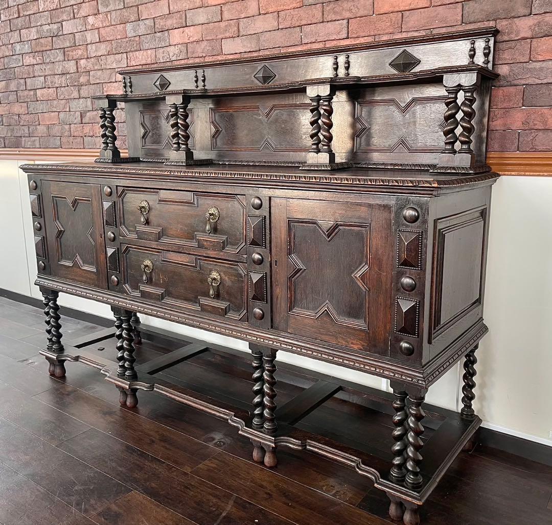 イギリス製 アンティーク キャビネット ヴィンテージ 棚 什器 引き出し 鍵付き