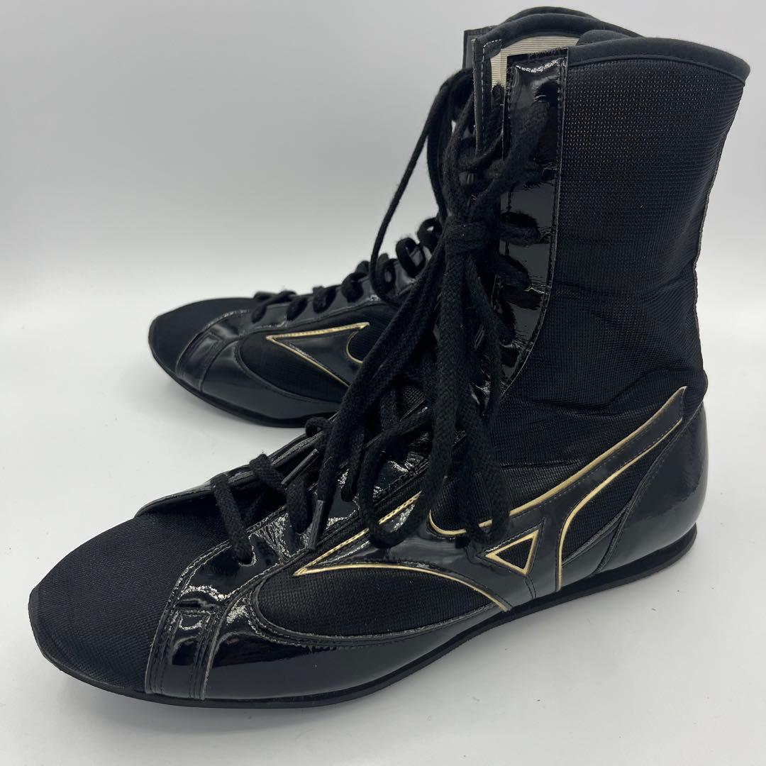 ミズノ ボクシングシューズ ブラック×ゴールド　サイズ