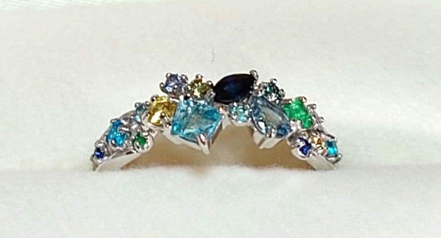 BIZOUX オーシャンコフレ K18ホワイトゴールドリング 11号 箱付き