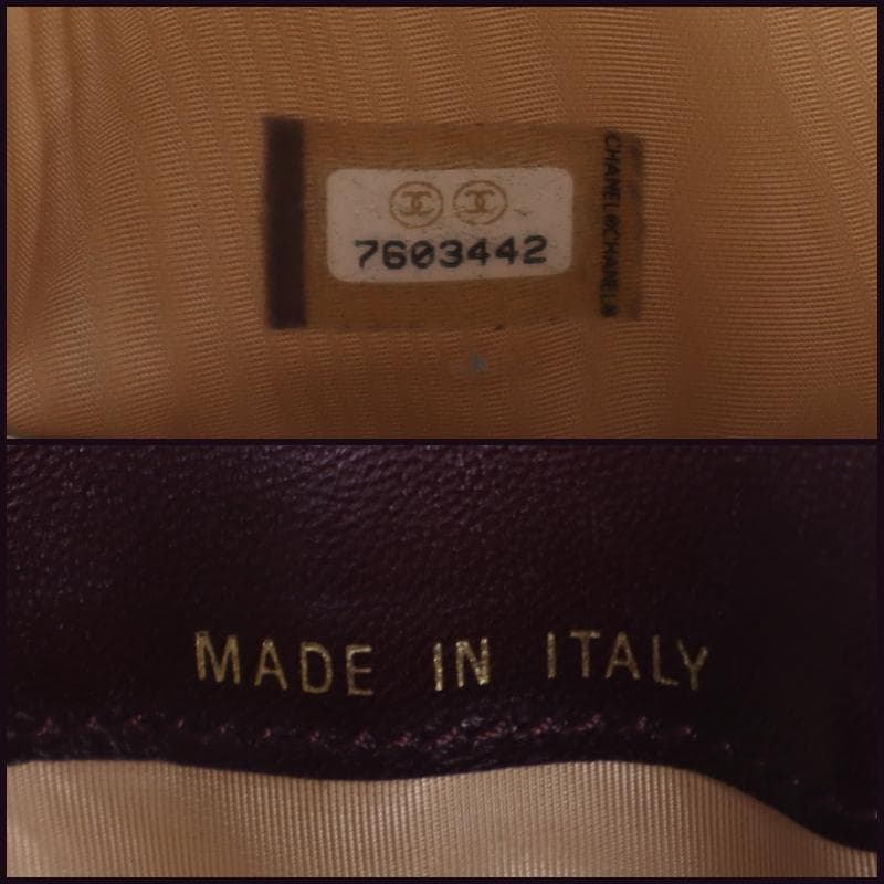 CHANEL シャネル 三つ折り財布 チョコバー エナメル 箱付