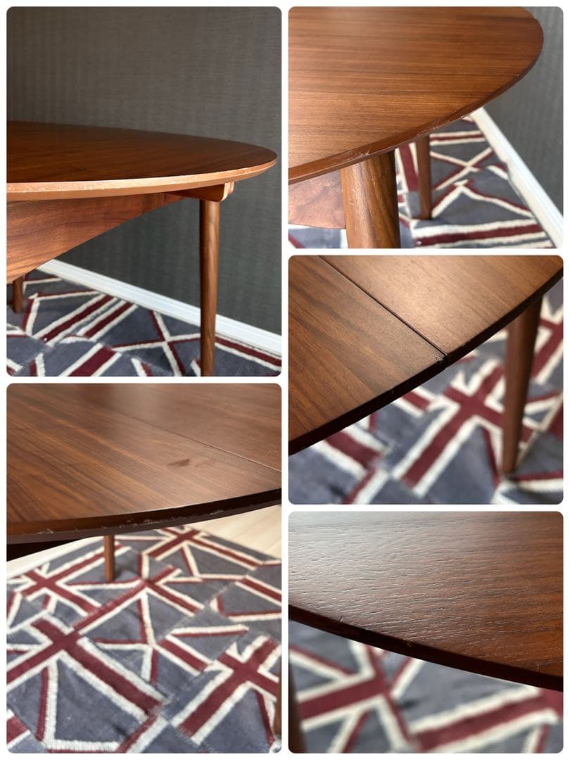 【美品】ウニコ ブレナ エクステンションテーブル Φ1100 伸縮式 24年製