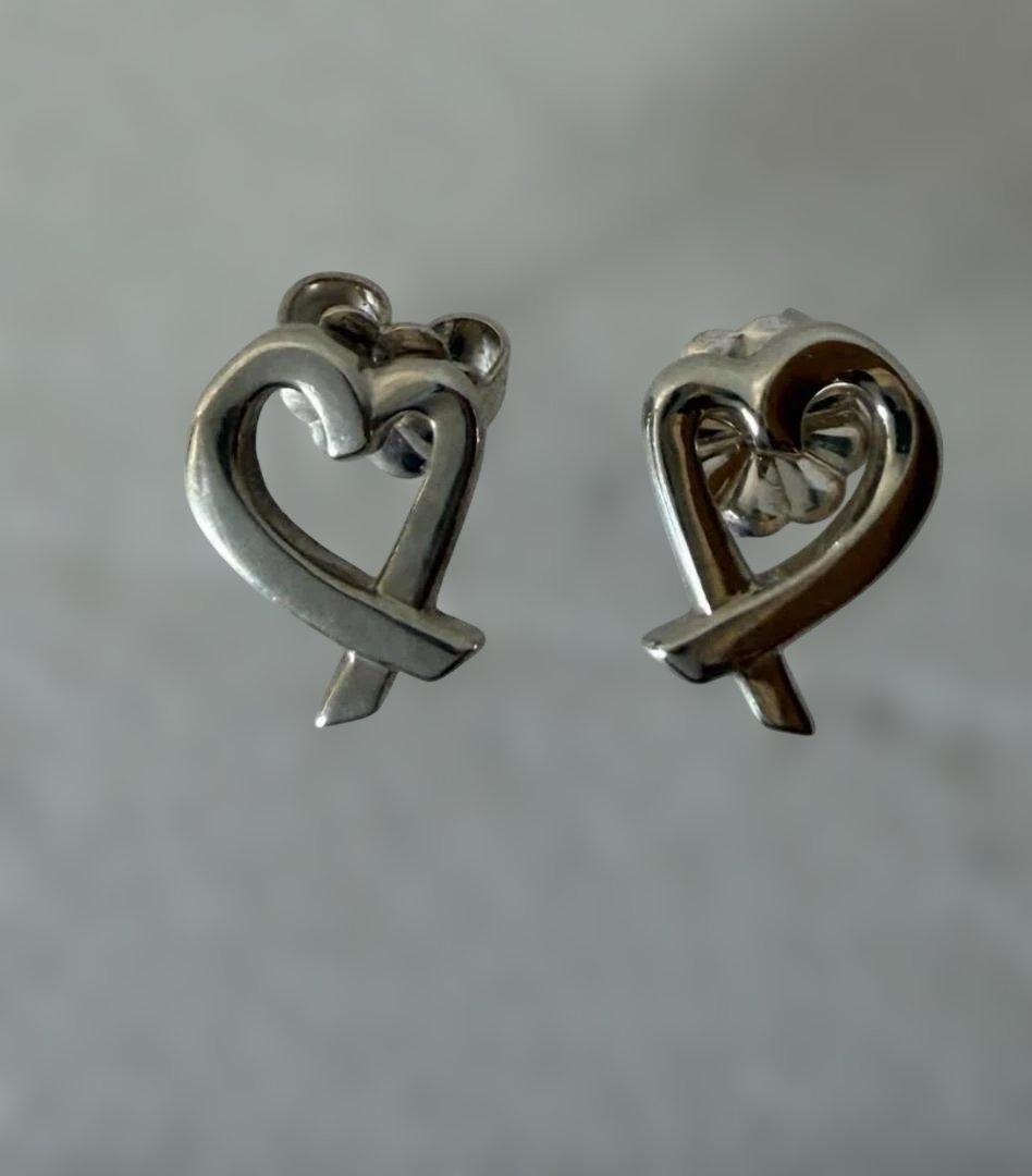 Tiffany&Co. ティファニー AG925ピアス ラビングハート 袋あり