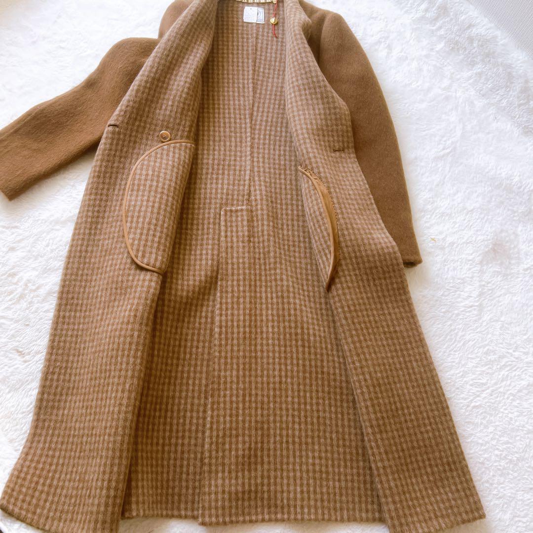 PIACENZA ピアチェンツァアルパカ　 Ａライン　ロングコート キャメル色