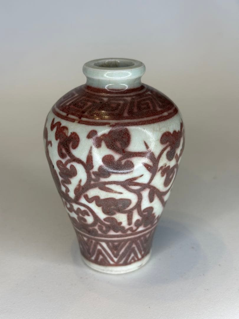 中国 明朝 釉裏紅 小壺 小瓶 花器 古磁器 骨董品