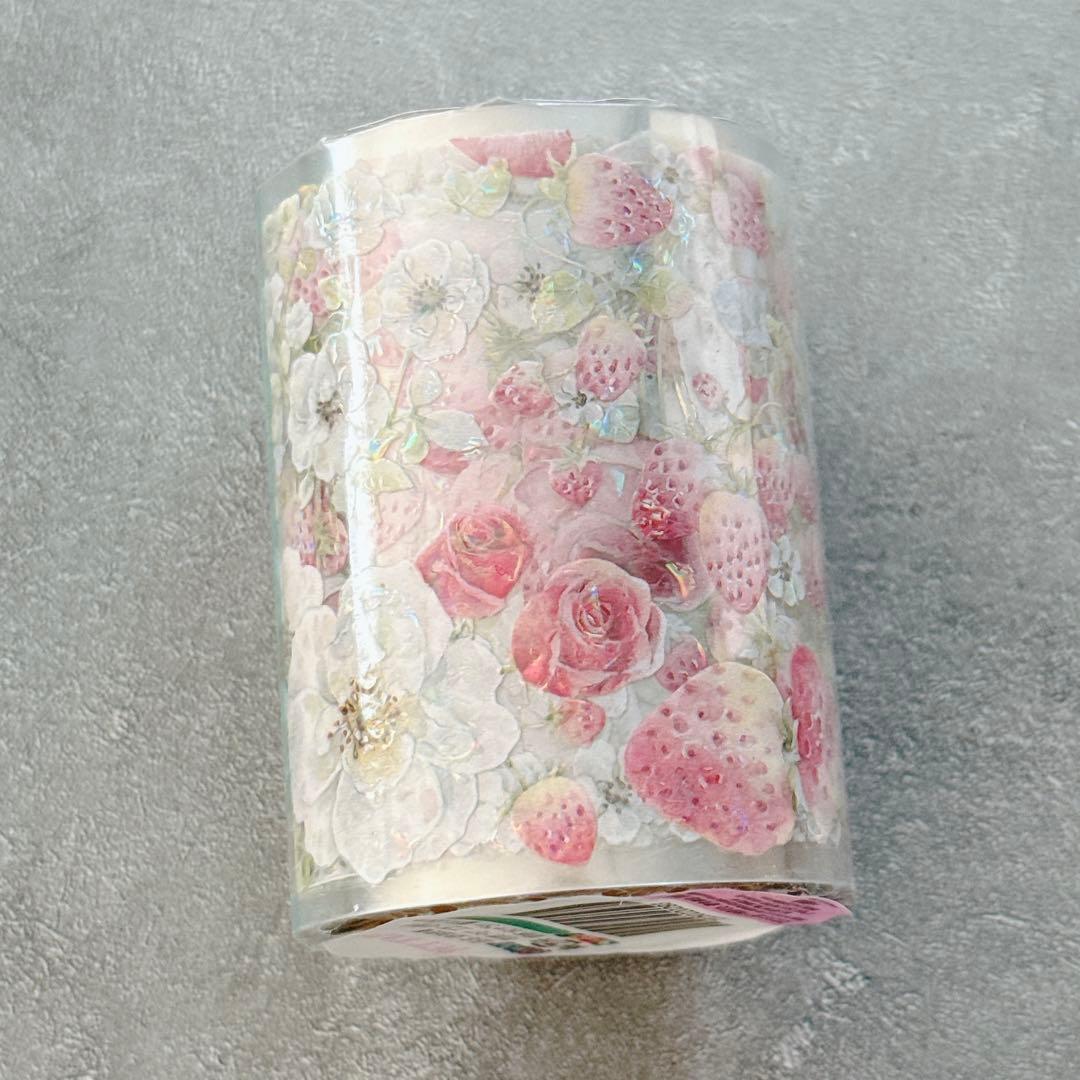 新七天《奶油玫莓》海外マスキングテープ　マステ 【2567】