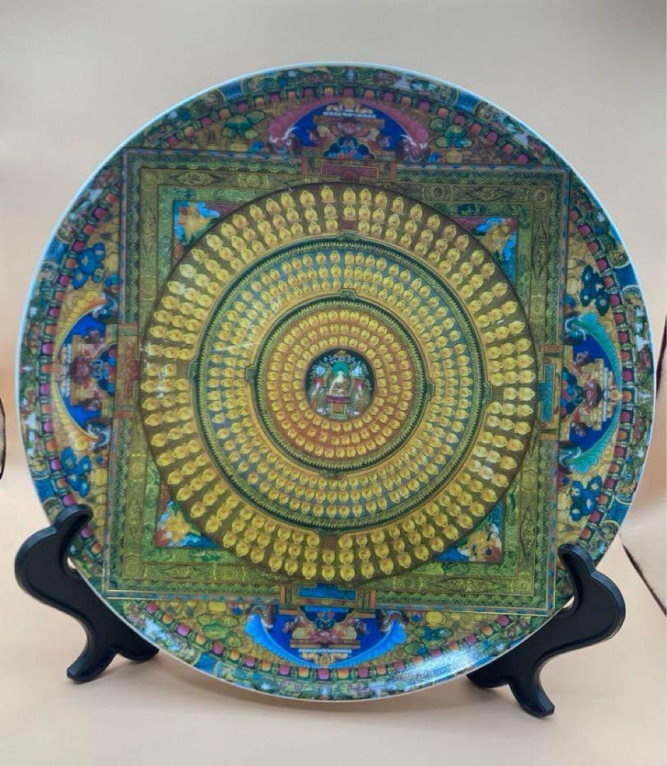 中国古美術・骨董品・旧蔵粉彩陶芸　大清乾隆年製萬佛彩飾皿・置物・茶道具・極細工