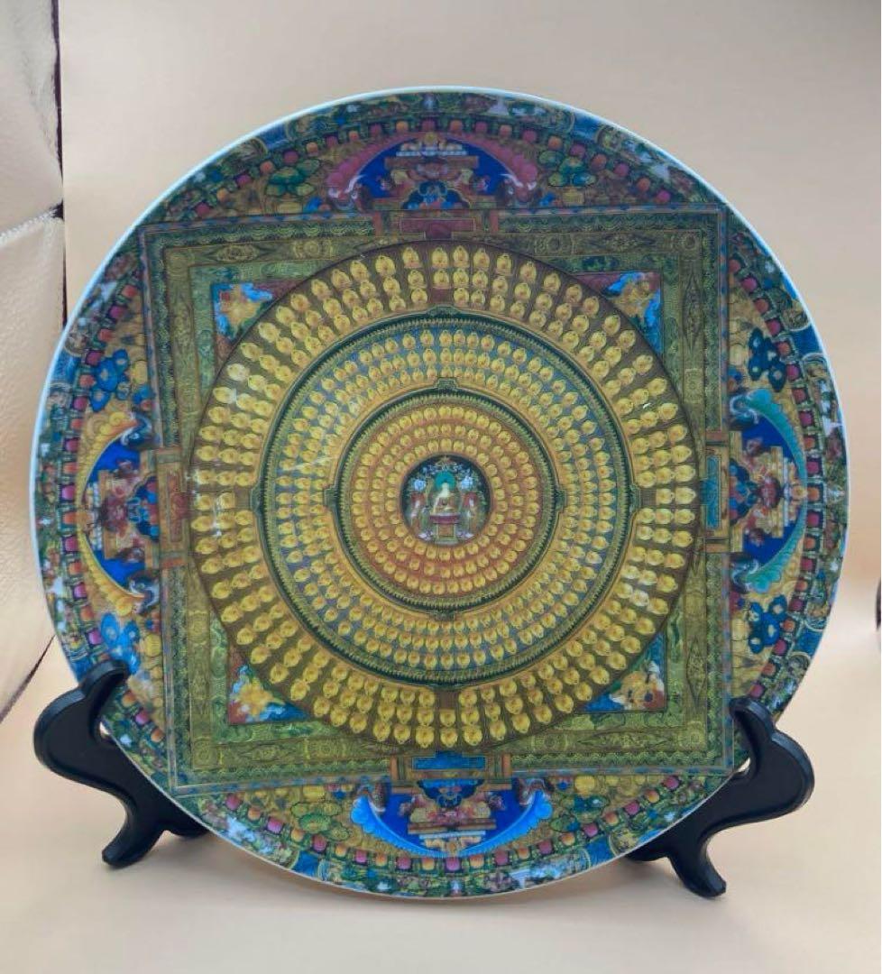 中国古美術・骨董品・旧蔵粉彩陶芸　大清乾隆年製萬佛彩飾皿・置物・茶道具・極細工