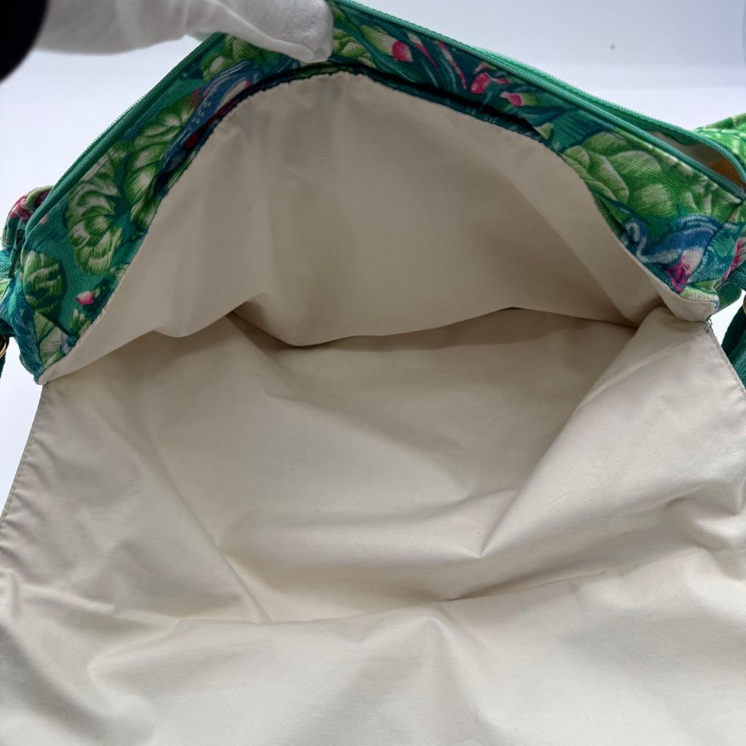 美品 HERMES ヴィンテージ ターンロック カエル 花柄 ショルダーバッグ