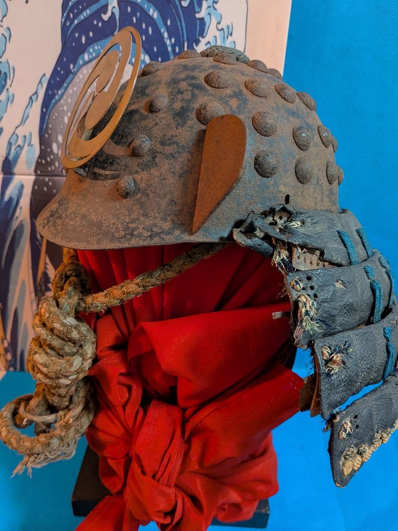 戦国時代極稀少博物館級１４６７〜１５６８年頃尾長巴御家紋前立武将厳星兜時代本歌兜