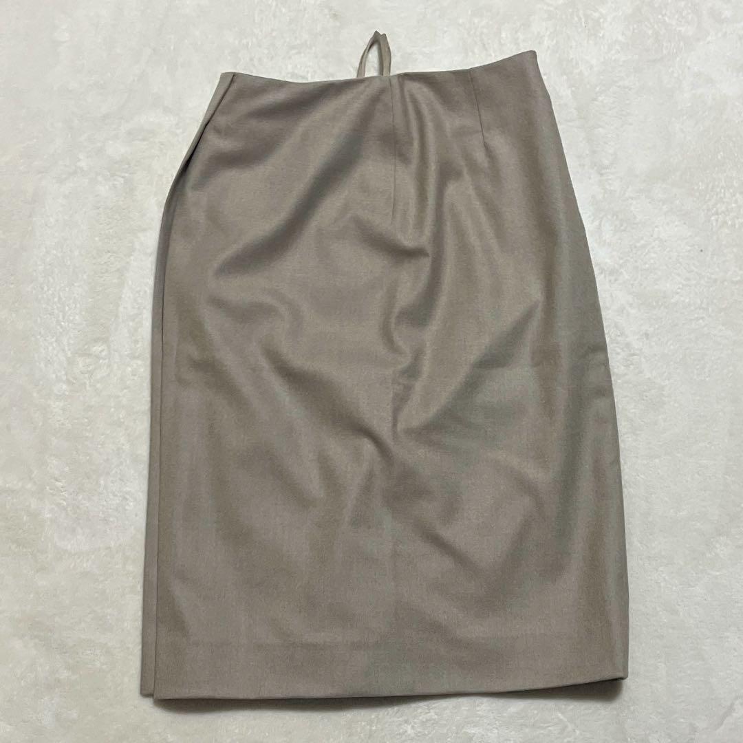 エルメス タイトスカート ベージュ 34 フランス製 上品シルエット