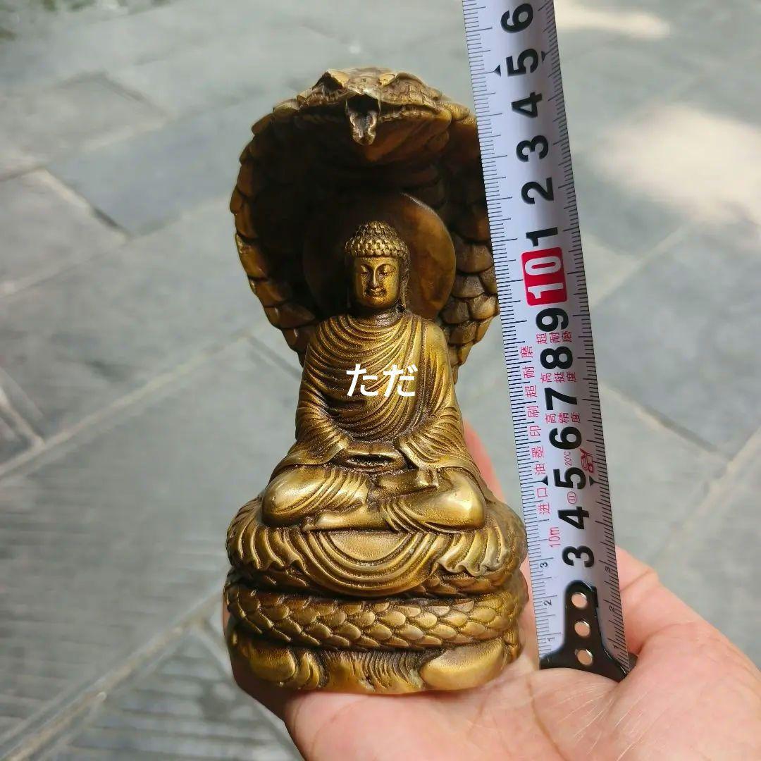 仏教美術 仏像 蛇護仏陀銅像 釈迦牟尼仏仏像 銅製品 工芸品 置物