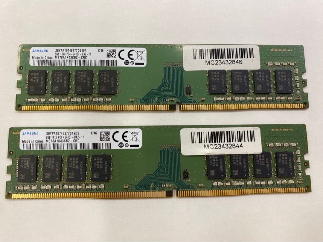 SAMSUNG DDR4 2400T 8GBメモリ2セット