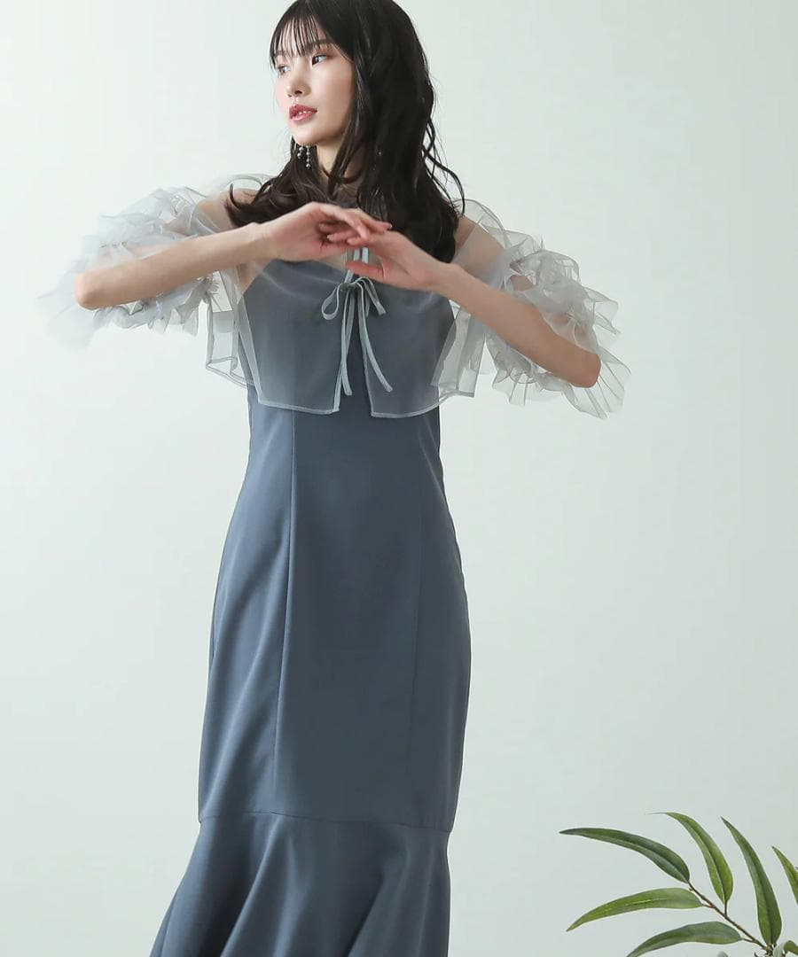 美品 カナ チュール ティアード ボレロ キャミワンピース L 大きい ゆったり