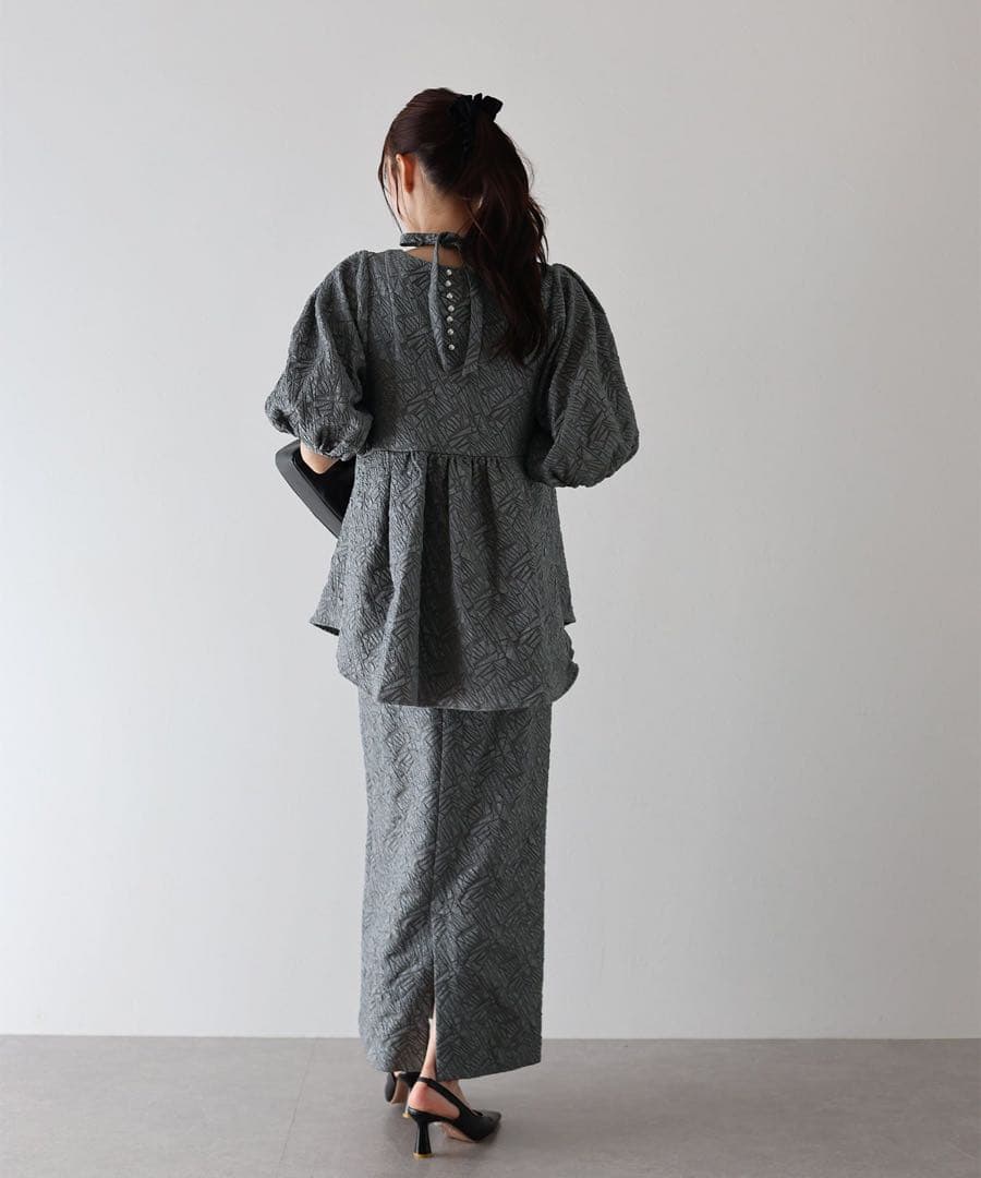 【美品】niana ジャガードセットアップドレス　M