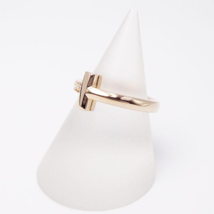 ティファニー Tワン ダイヤリング K18PG ローズゴールド 3.7g 7号