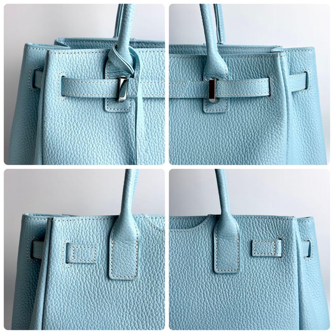 限定カラー✨ Hamano ミーティア 本革ハンドバッグ ピュアクラルテ ブルー