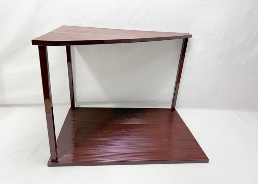 茶道具 平安昭斎作 山里棚 即中斎好 溜塗 千筋 組み立式 共箱