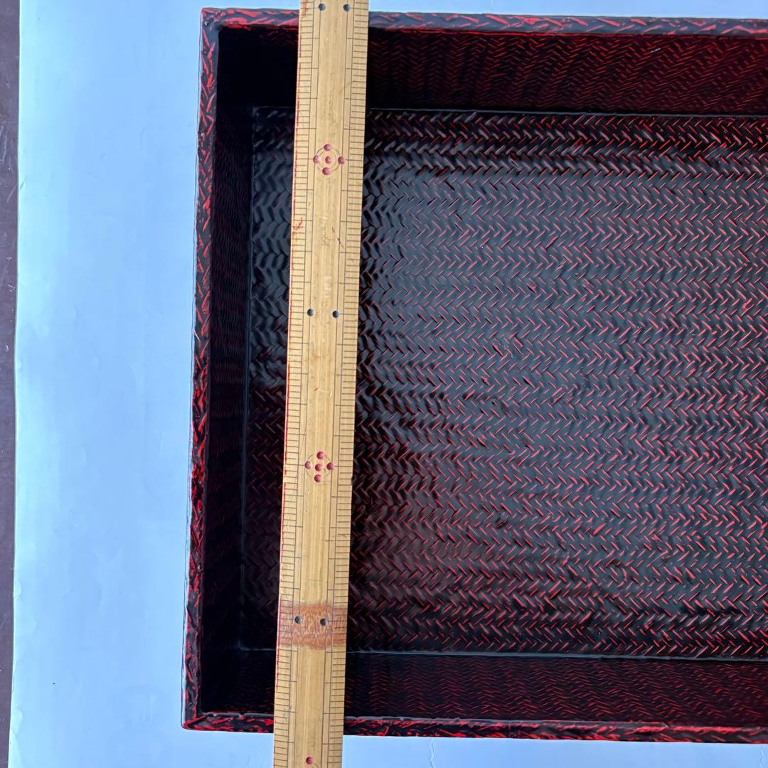 新品未使用　木箱入り　籃胎漆器 書類箱　文箱　九藍　訳あり