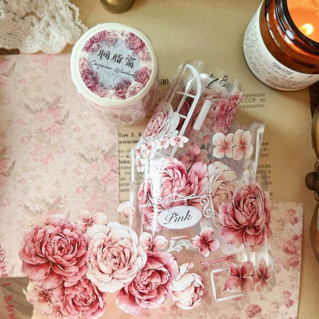 壹洱原创《胭脂窗》海外マスキングテープ　マステ 【1781】