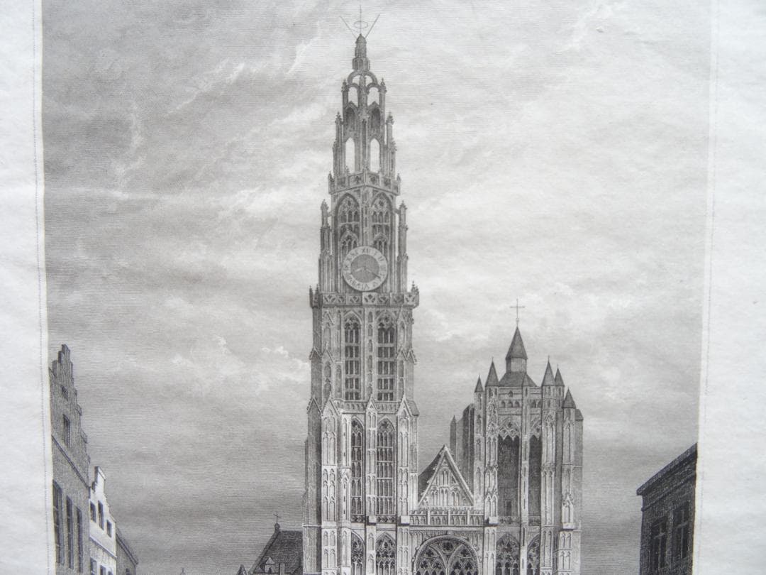 銅版画■アントワープ大聖堂 フランダースの犬