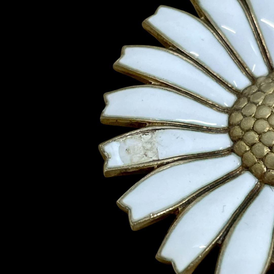 ジョージジェンセン　デイジー　ブローチ　フラワー　ホワイト