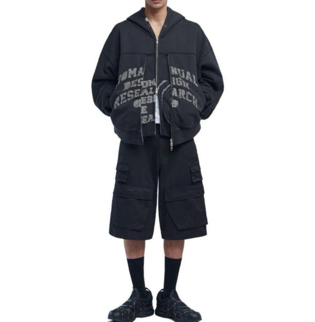 トップス NOMANUAL OVERDYED D.F.L HOODED ZIP-UP M