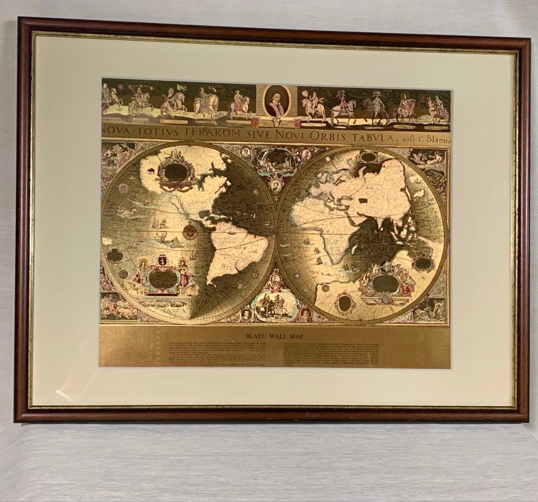 【新品・未使用】英国製 エッチングアート ヴィンテージ ホイルアート 地図