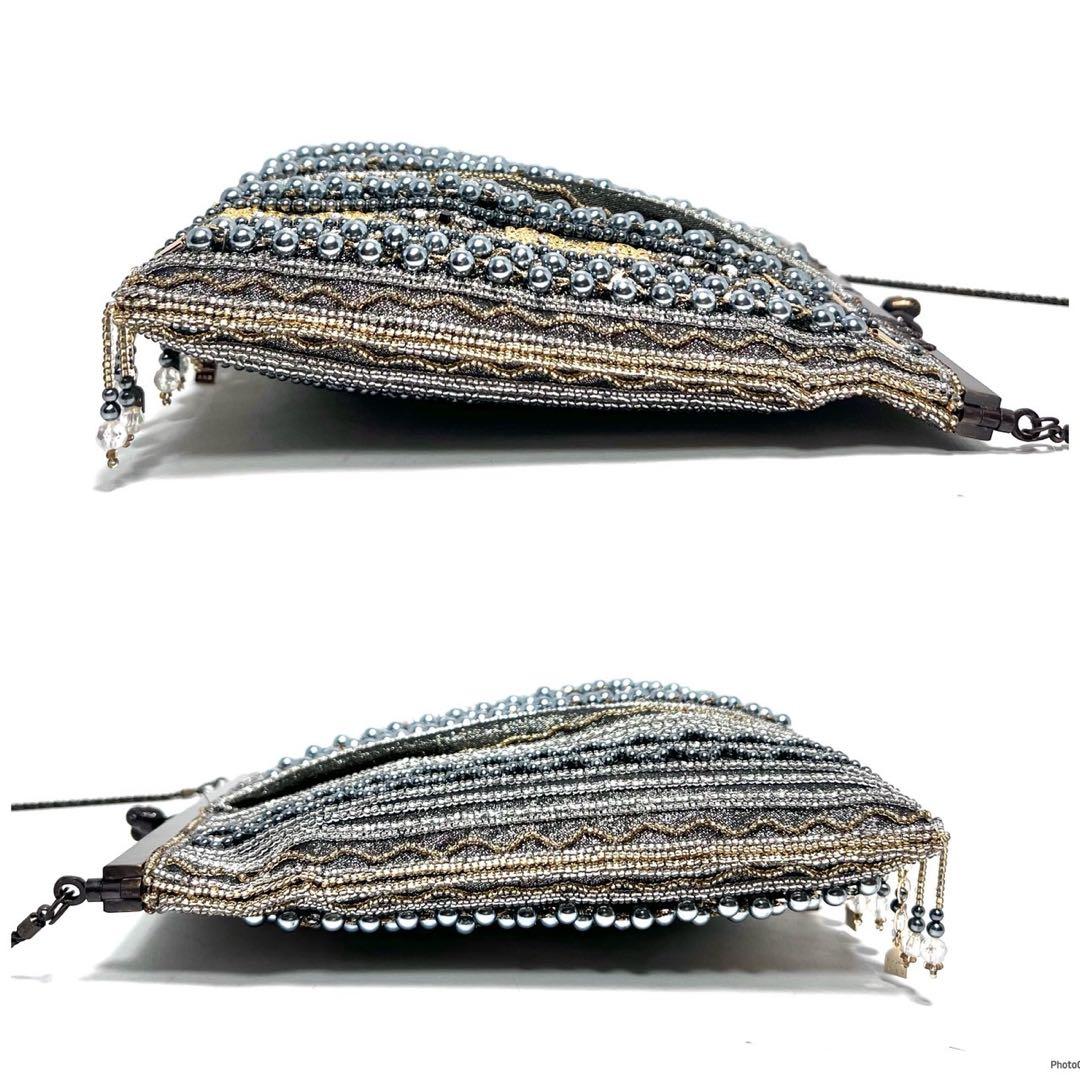 【美品】Lumy Hashimoto はしもと/ビーズ装飾/ビーズバッグ