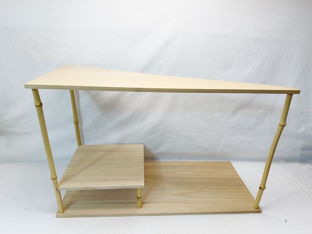 未使用 茶道具 花月庵好 松風棚 桐木地 煎茶台す 元箱