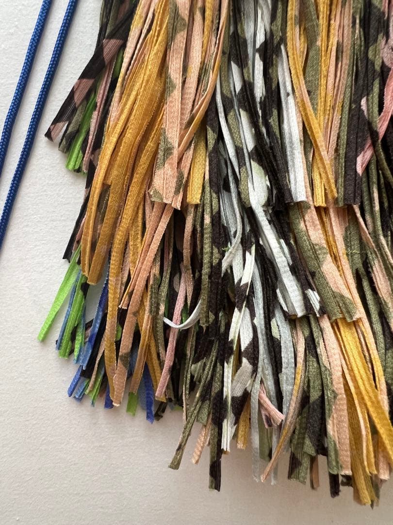 美品PLEATS PLEASE イッセイミヤケ巾着フリンジバッグ