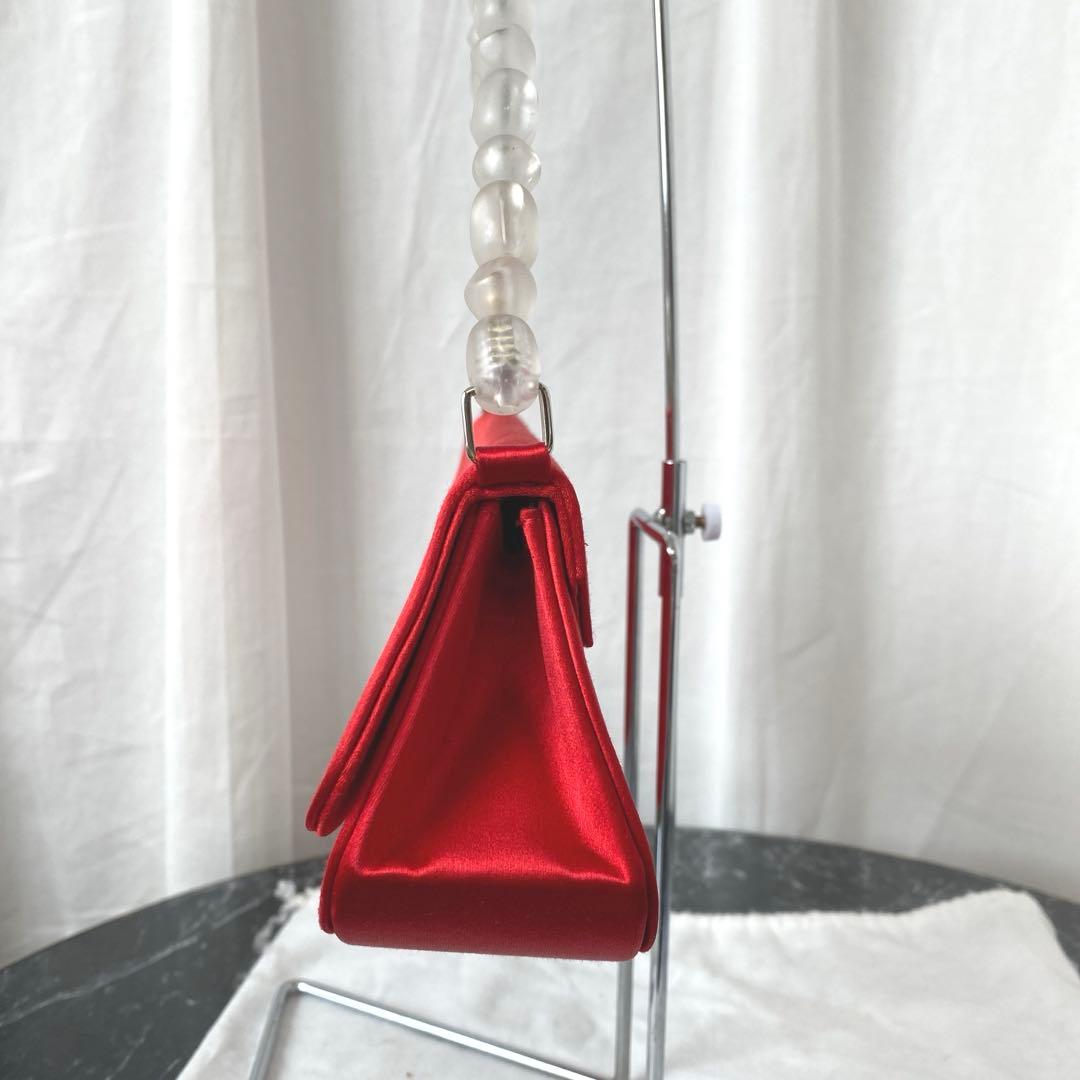 クリスチャンディオール ヴィンテージ ハンドバッグ レア 赤 ビーズ