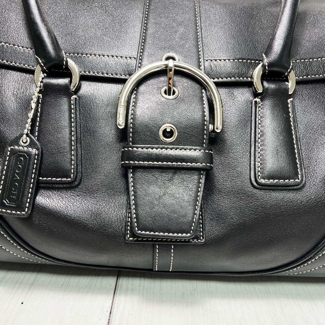COACH ハンドバッグ　ステッチ ベルト ソーホー レザー 金具 肩掛け