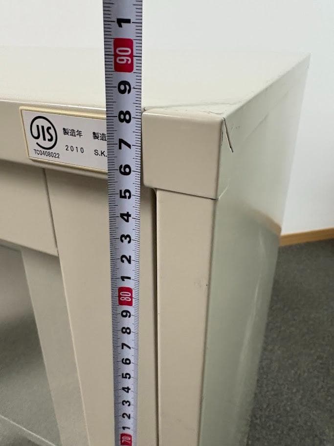 【引き取り限定】【2セット】ガラス扉キャビネット ベージュ 中型【大阪堺市】