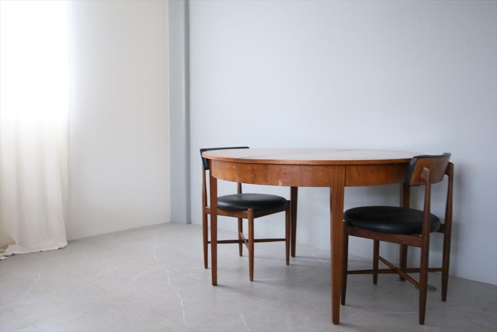 英国アンティーク伸張式ラウンドダイニングテーブル/エクステンション机92-217