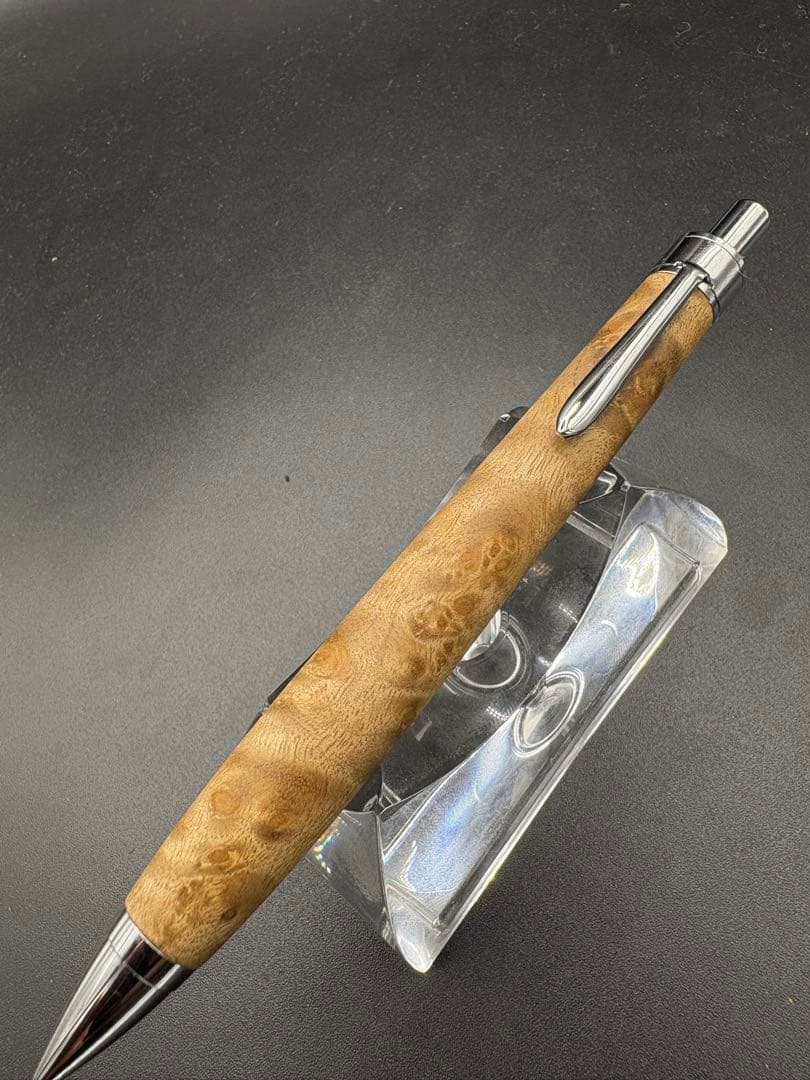 538極上　マーブルウッド　瘤杢　縮杢　木軸シャーペン　ボールペン