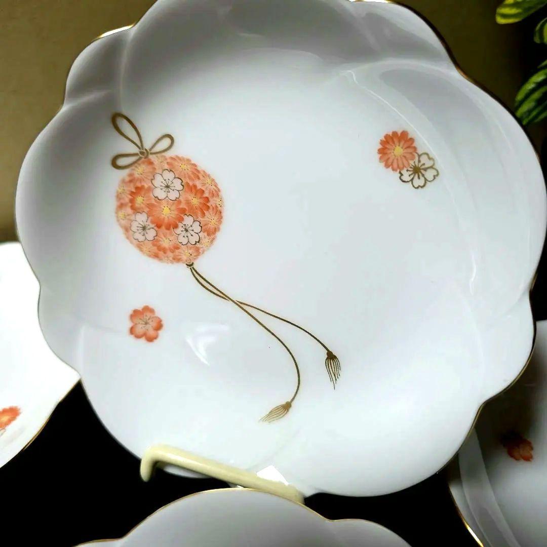 大倉陶園　花毬　13cm　梅型小皿揃　5枚