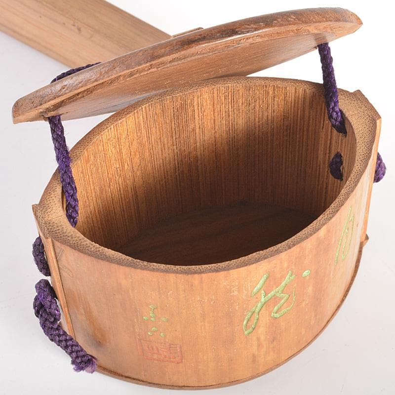 時代提げ物　喫煙具　煙管　キセル　古竹漢詩刻　煙管入　煙草入　M　R7533