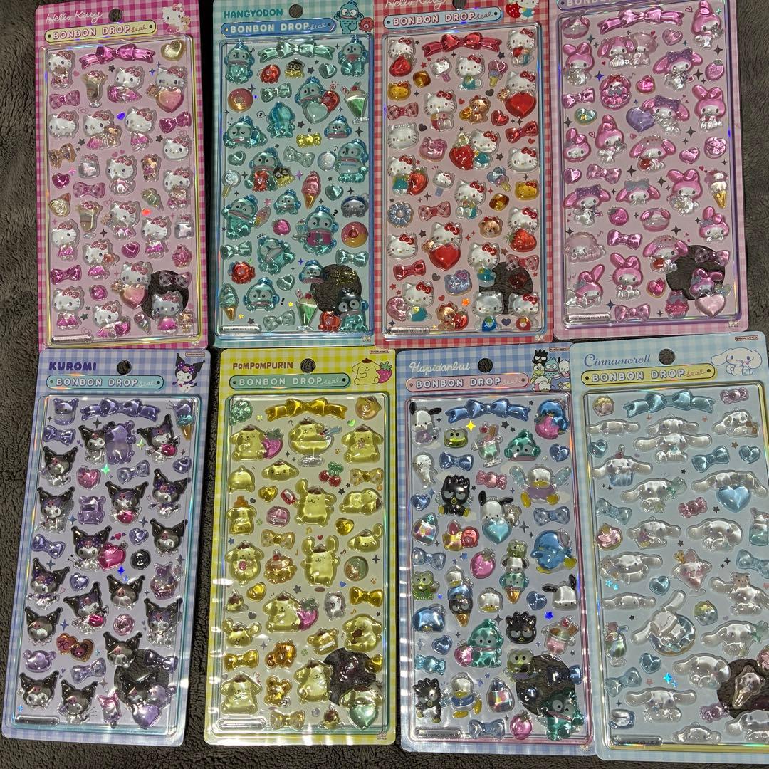 【正規品】ボンボンドロップシール　サンリオ8枚コンプリートセット