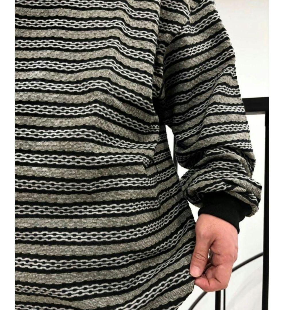 COOTIE (クーティー)　 Jacquard Border L/S Tee