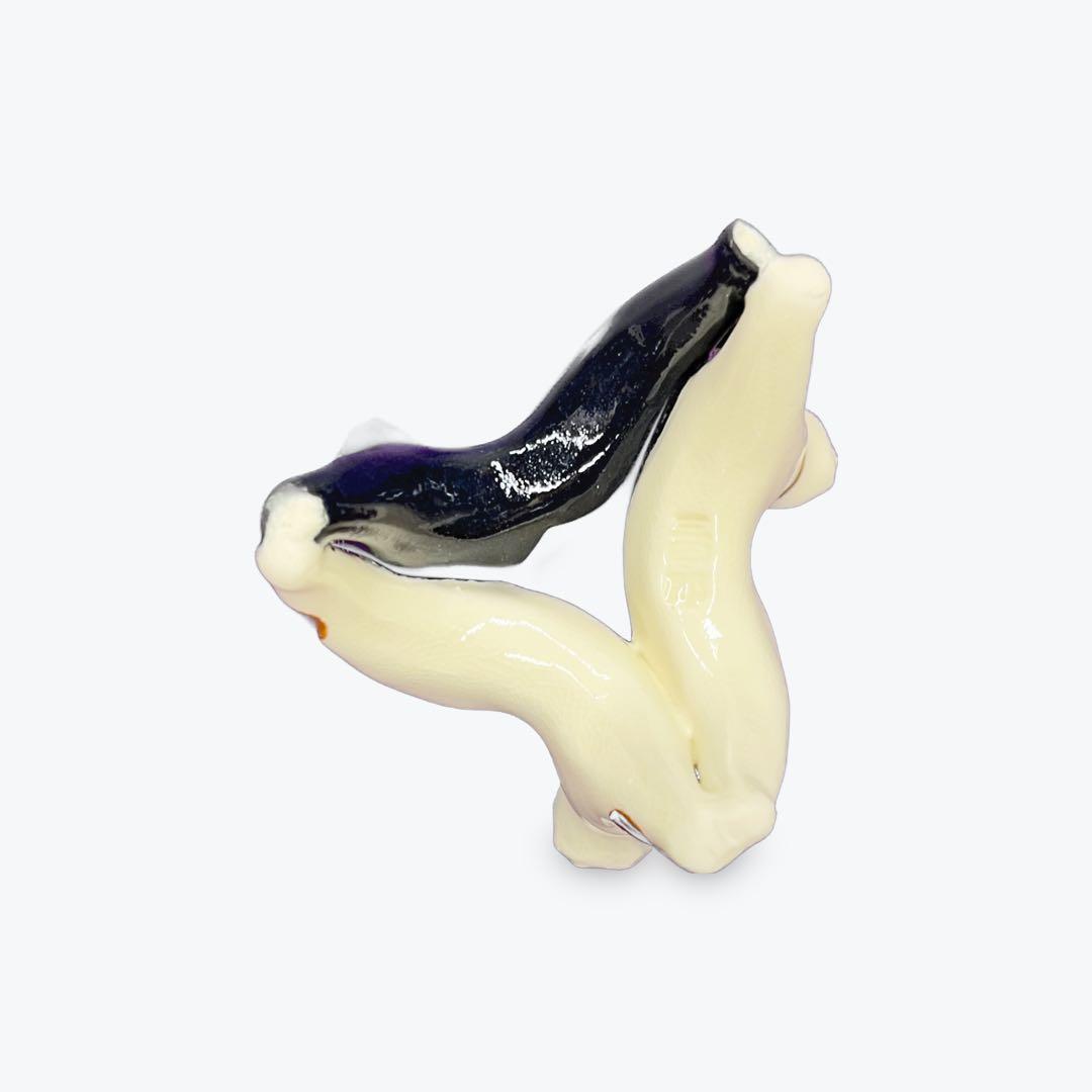 茶道具　三つ猫蓋置　今岡三四郎