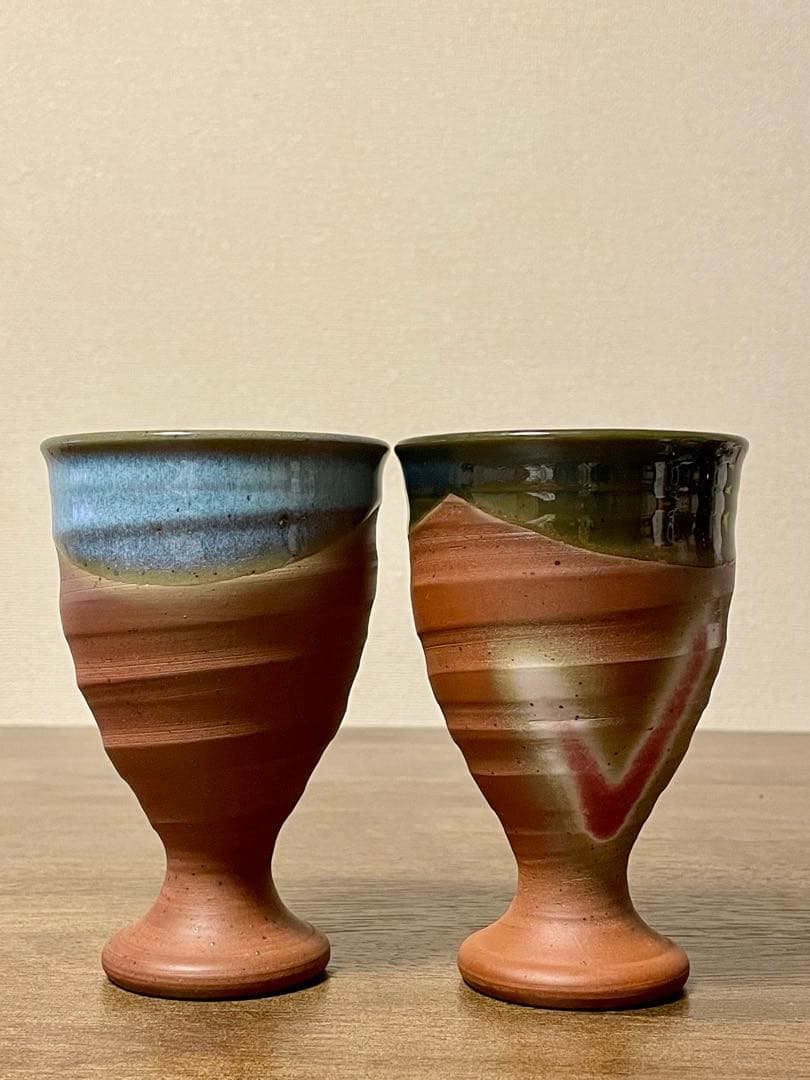 真焼　茶器　遊土里窯　常滑焼　コップ　陶器カップ