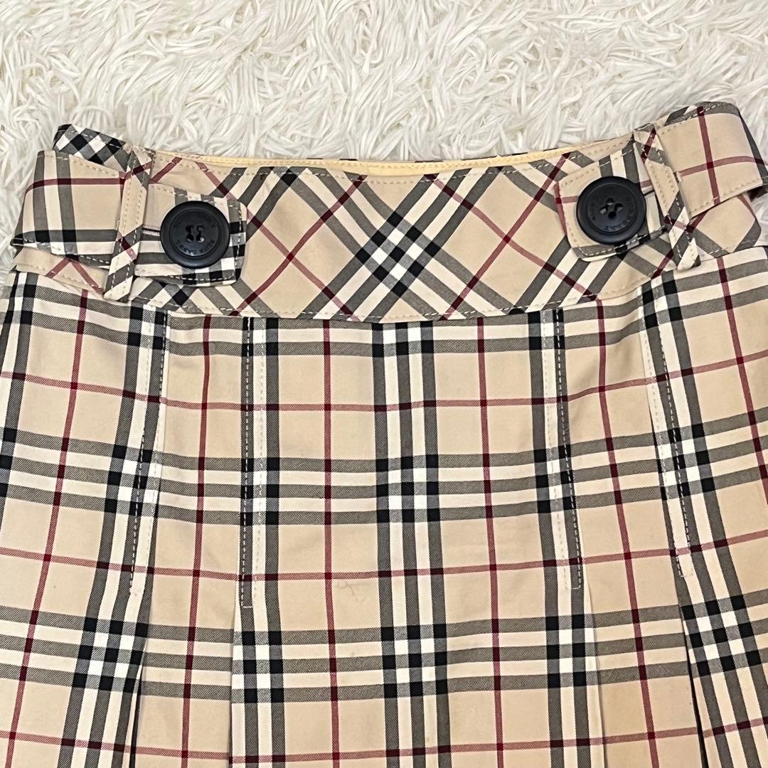 BURBERRY BLUELABELノバチェック　プリーツヒダスカート膝丈ベルト