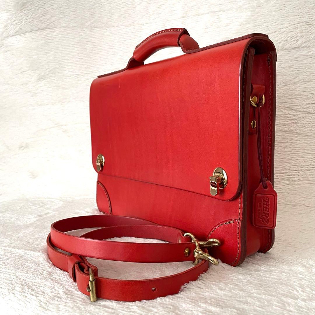 極美品✨HERZ ヘルツ ショルダーバック 2way 丸大おこし ハードレザー