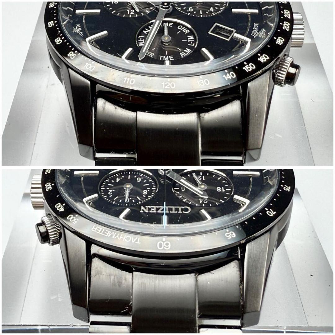 極美品【稼働】シチズン 腕時計 エコドライブ クロノグラフ 新品ベルト付