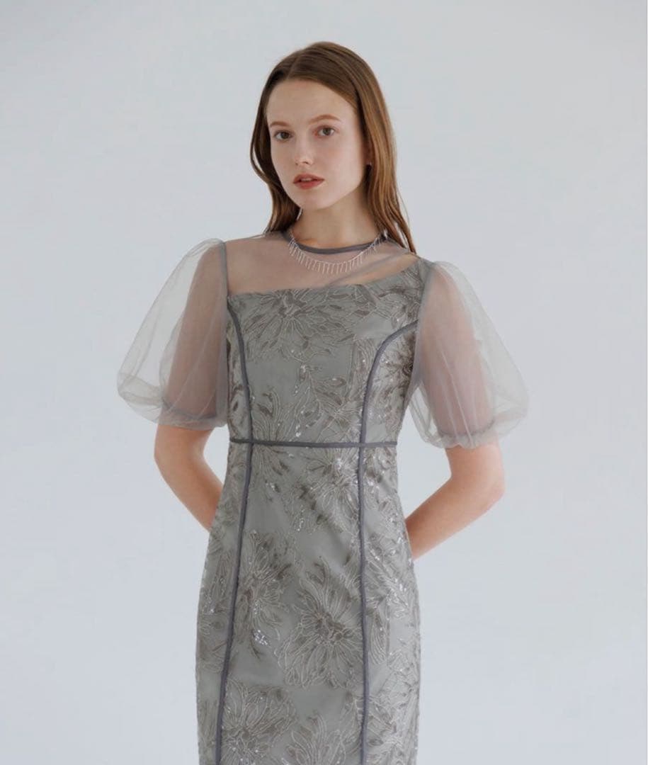 liyページ 【LEJA】アシンメトリーシアーフラワードレスワンピース