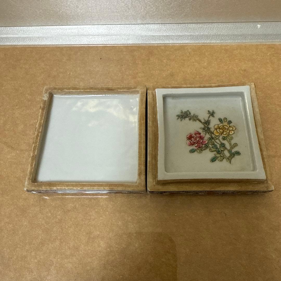 大清道光年製 粉彩香盒 文房用具